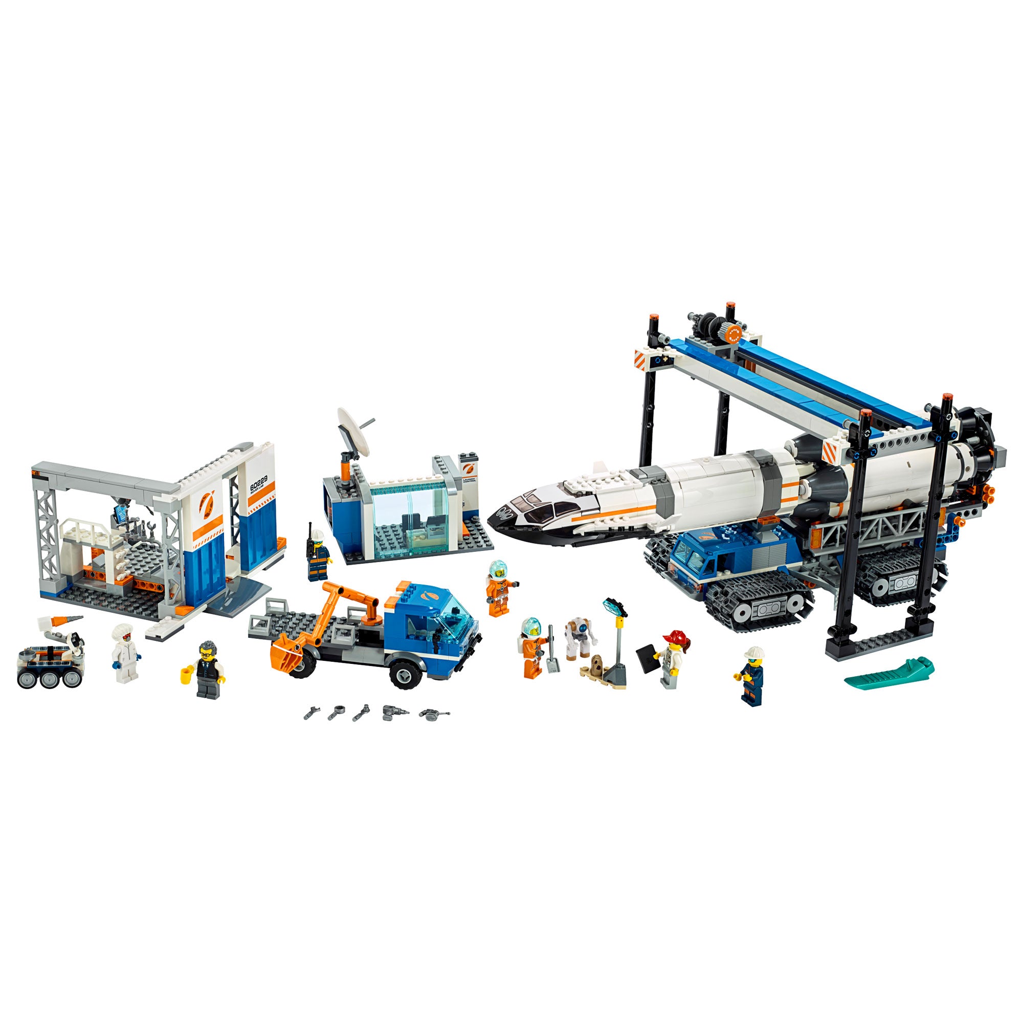 LEGO City Rocket Assembly & Transport Building Kit w/ 7 Minifigures (For Parts)