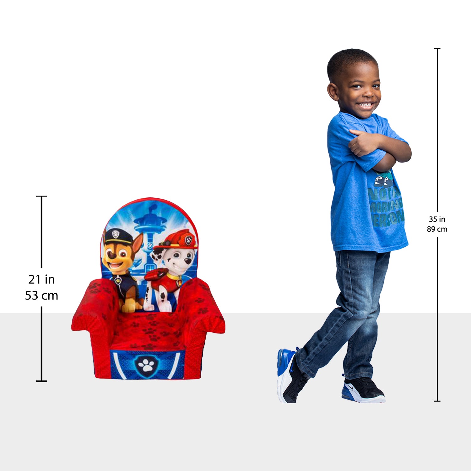 Paw Patrol Marshmallow Furniture Foam Toddler Kid's Chair, Chase & Marshall