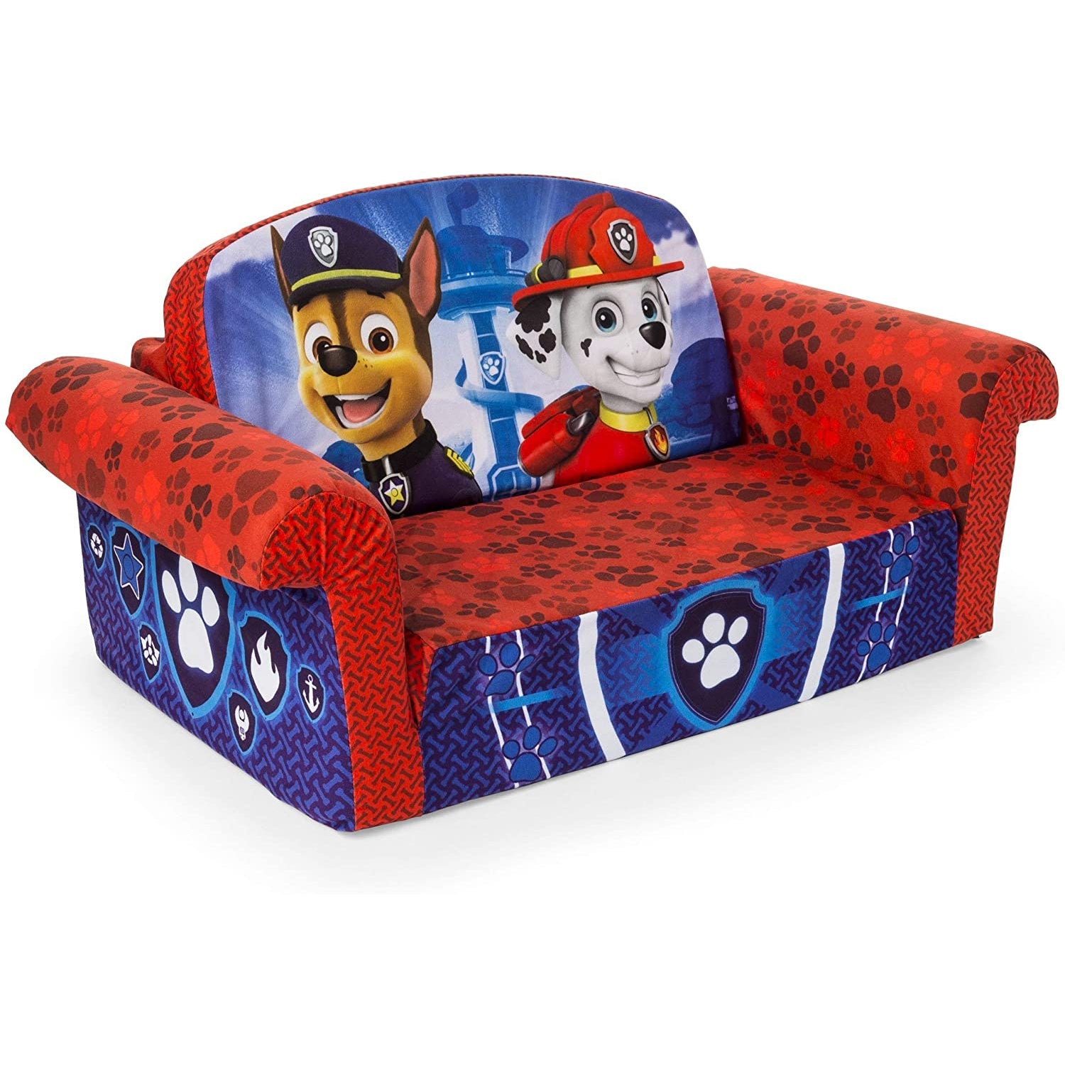Marshmallow Furniture Comfy Foam Toddler Couch & Chair Package 1, Paw Patrol