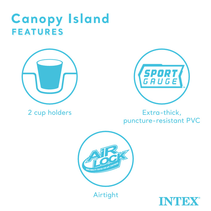 Intex Inflatable Canopy Island Float Lounge, 78.5" x 59" - VMInnovations