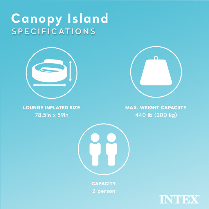 Intex Inflatable Canopy Island Float Lounge, 78.5" x 59" - VMInnovations