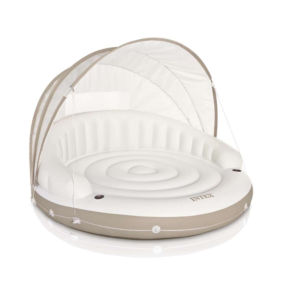 Intex Inflatabull Inflatable Pool Float & Intex Inflatable Canopy Island Float