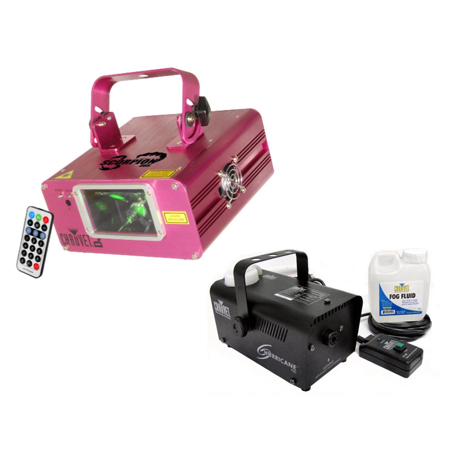 CHAUVET DJ Scorpion Dual Fat Beam Aerial Light Effect Laser w/ H700 Fog Machine