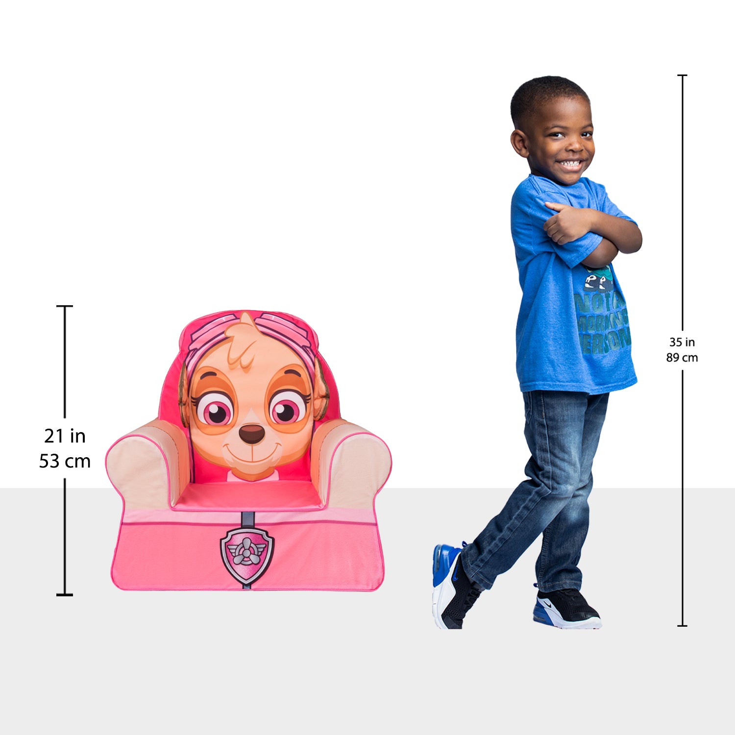 Marshmallow Furniture, Toddler Kid's Comfy Foam Chair, Paw Patrol Skye (Used)