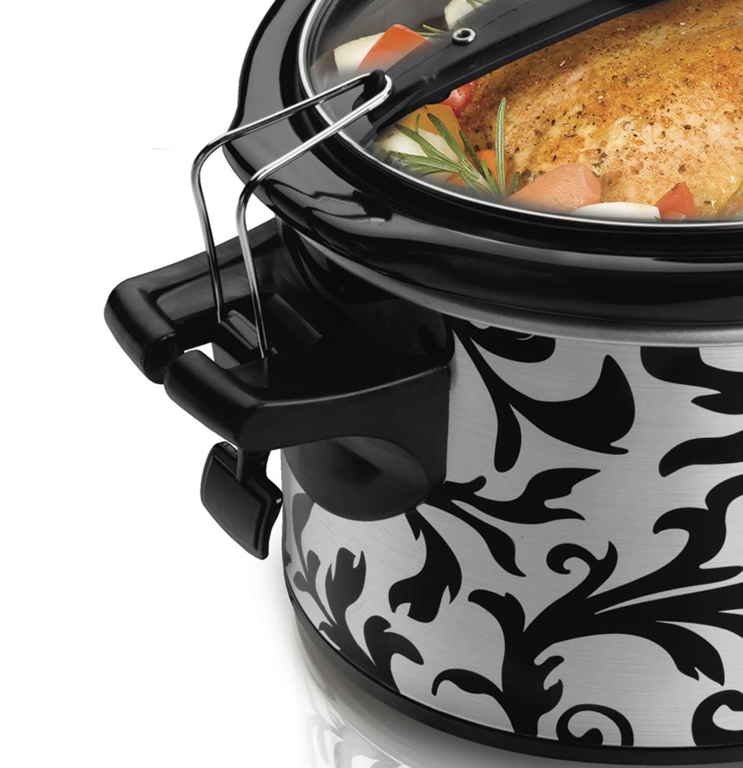 Hamilton Beach Designer Stay or Go Slow Cooker 4 Qt w/Clips & Latches (Open Box)