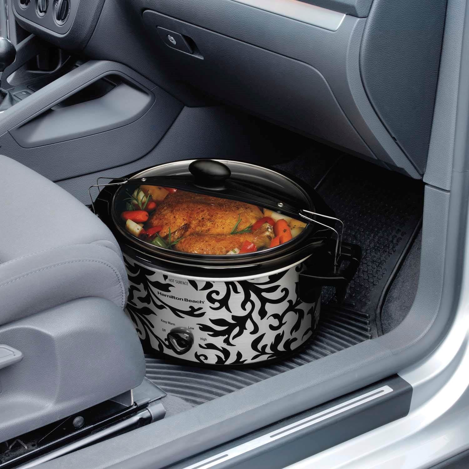 Hamilton Beach Designer Stay or Go Slow Cooker 4 Qt w/Clips & Latches (Open Box)
