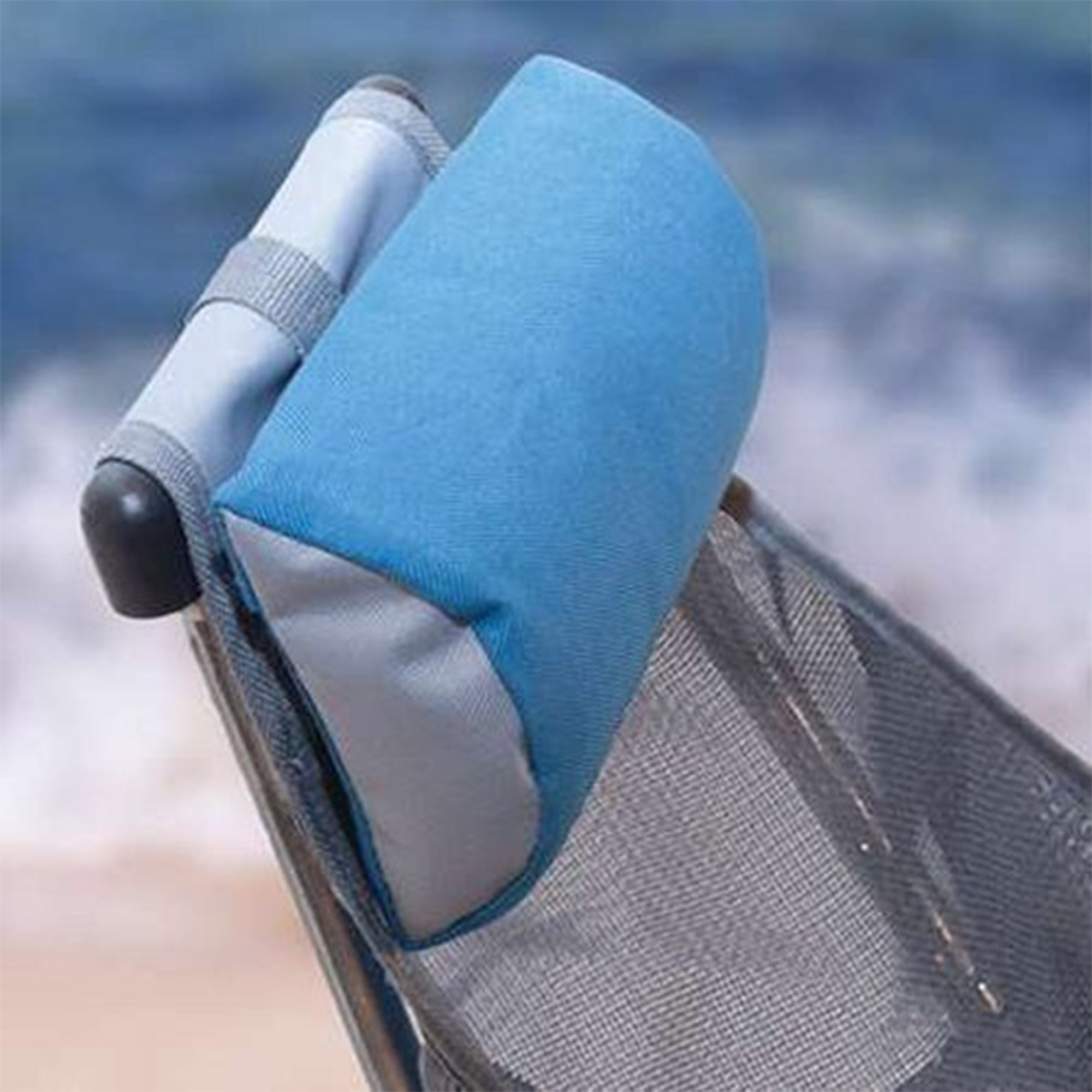Kelsyus Mesh Folding Backpack Beach Chair w/Headrest & Cup Holder, Blue (2 Pack)