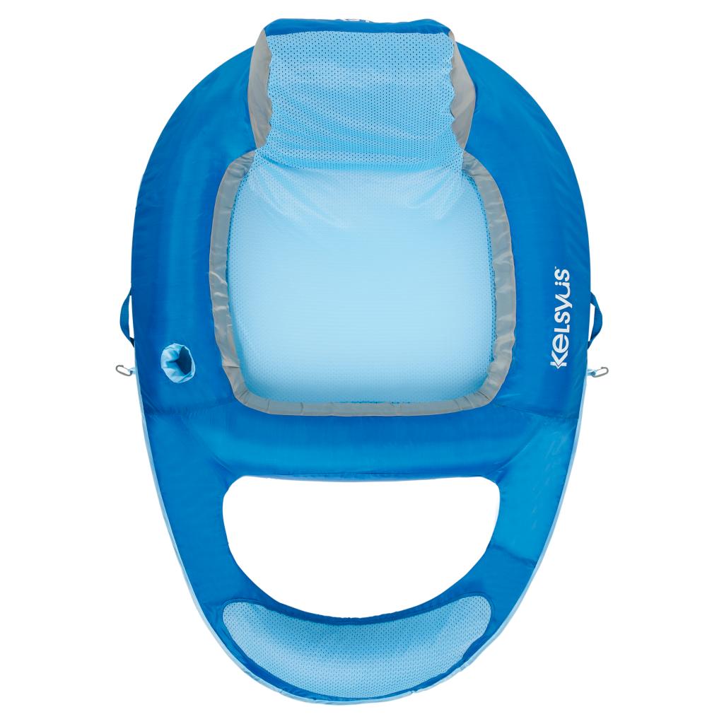 Kelsyus Floating Pool Lounger Chaise Inflatable Chair w/Cup Holder, Blue (3Pack) - VMInnovations