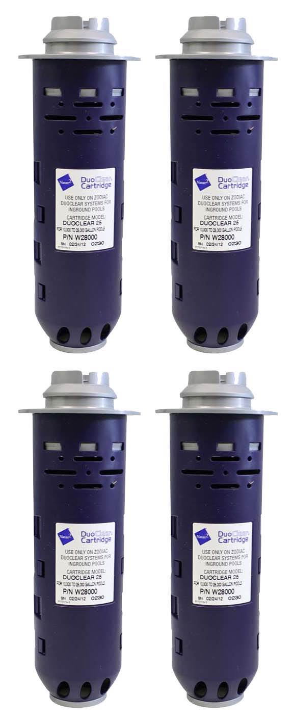 4) ZODIAC NATURE 2 W28000 DuoClear Cartridges 25 K Gallon Inground Swimming Pool
