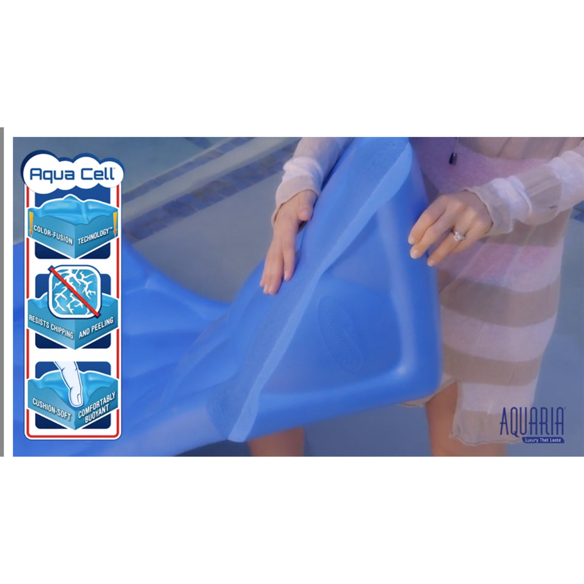 SwimWays Aquaria Solana Lounge Float Lounger for Swimming Pool Lounging, Aqua