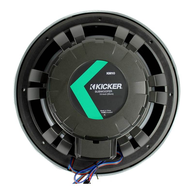 Kicker 41KMW104LC 10" 150 Watt Marine/Boat LED Subwoofer Sub KM10+6.5" Speakers