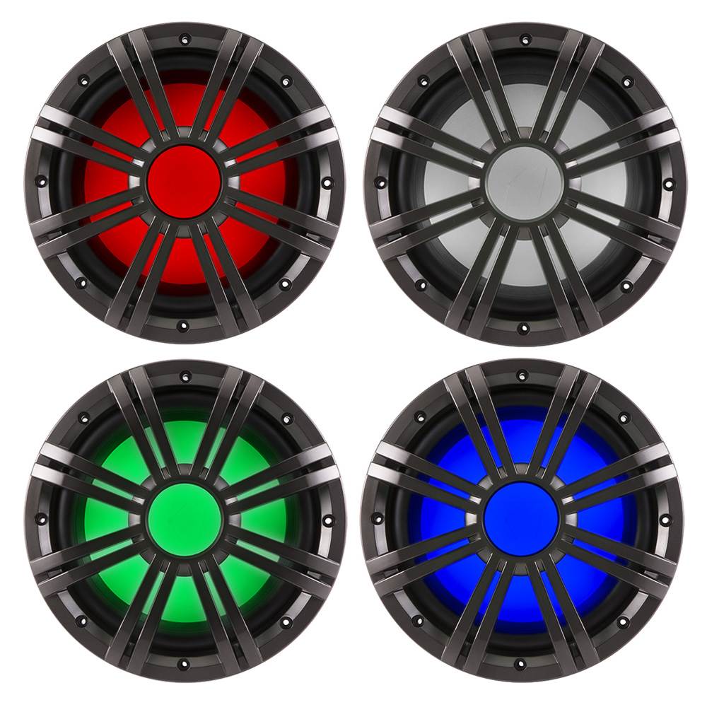 Kicker 41KMW104LC 10" 150 Watt Marine/Boat LED Subwoofer Sub KM10+6.5" Speakers