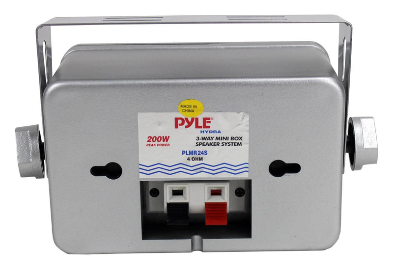 Pyle PLMR20W White Marine AM/FM Radio Player USB Input +4) Mini Box Speakers