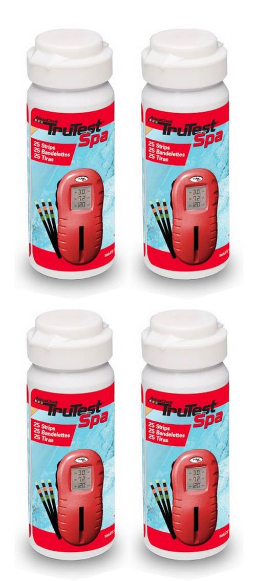 4) AquaChek 522255 Spa Hot Tub TruTest Digital Strip Reader Bottles - 200 Strips