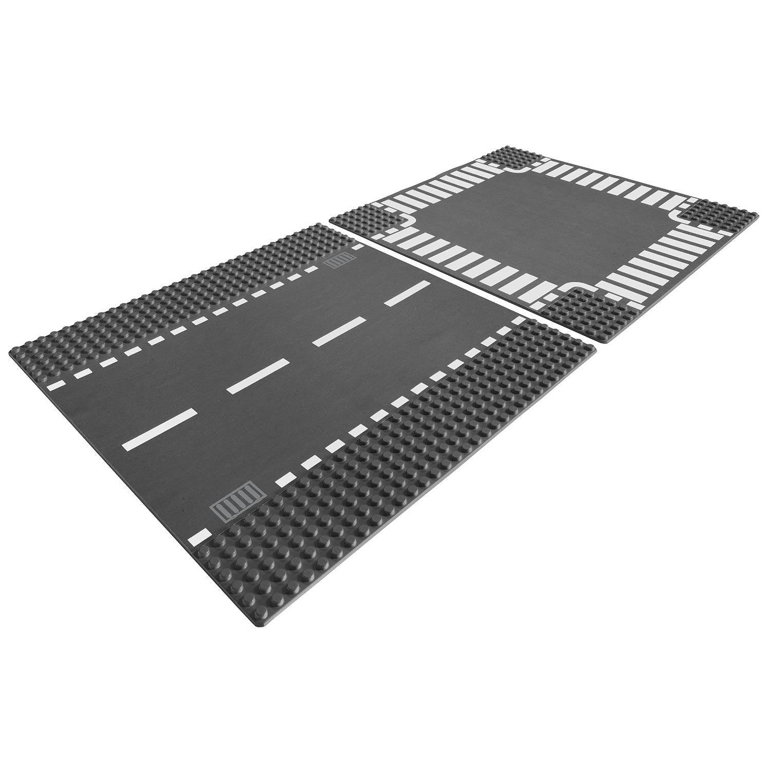 LEGO City Base Street Road Straight and Crossroad Platforms Gray 7280 (Open Box)