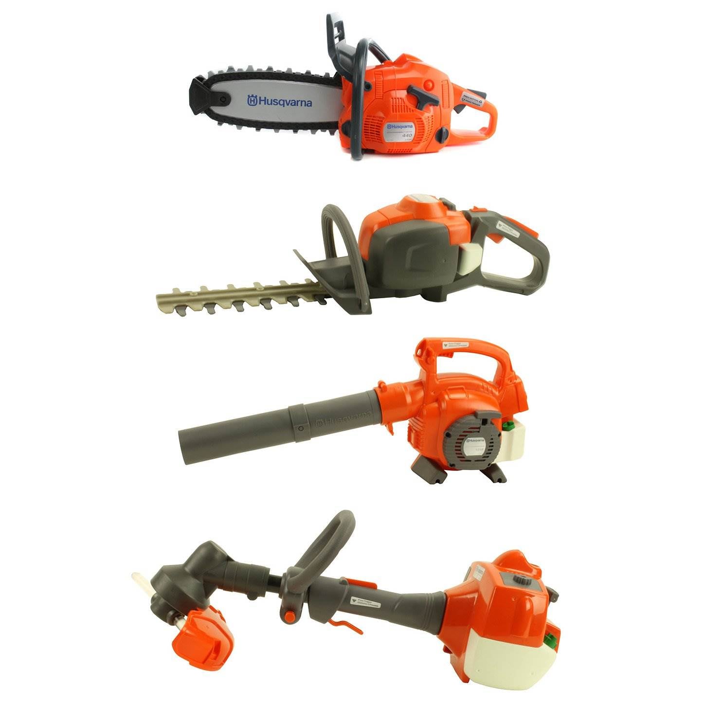 Husqvarna Kids Toy Play Set Chainsaw + Hedge Trimmer + Leaf Blower + Weed Eater