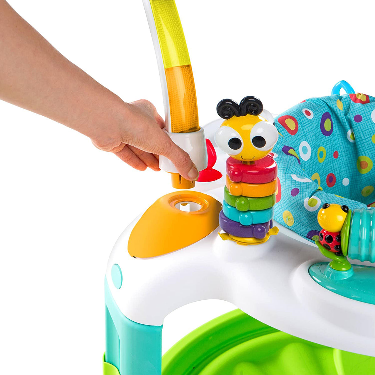 Bright Starts 2-in-1 Laugh & Lights Activity Gym & Saucer Bounce Chair w/ Toys - VMInnovations