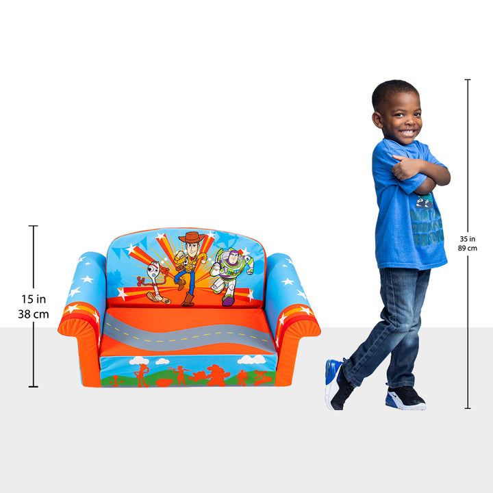 Marshmallow Furniture 2 Pack Kids 2-in-1 Flip Open Foam Sofa Bed, Toy Story 4 - VMInnovations