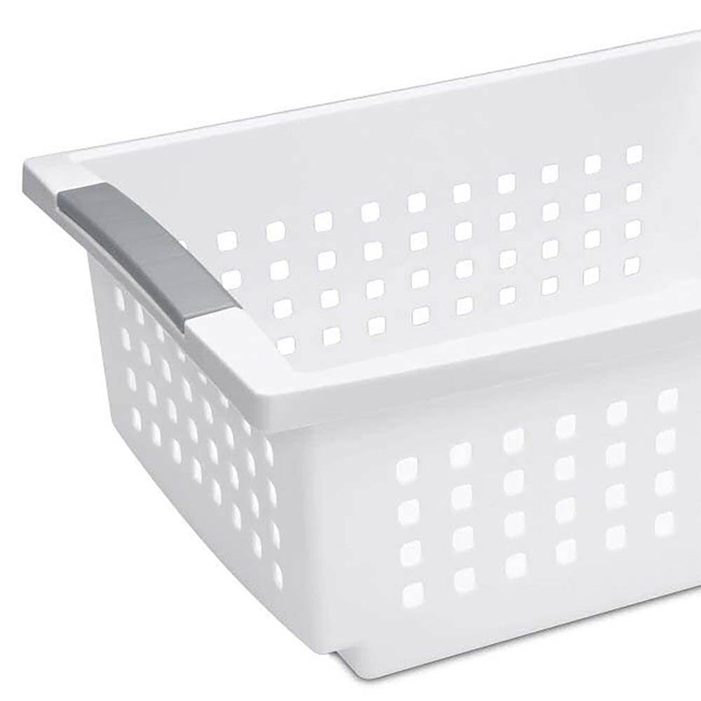 Sterilite Medium Sized White Stackable Storage & Organization Basket (Open Box)