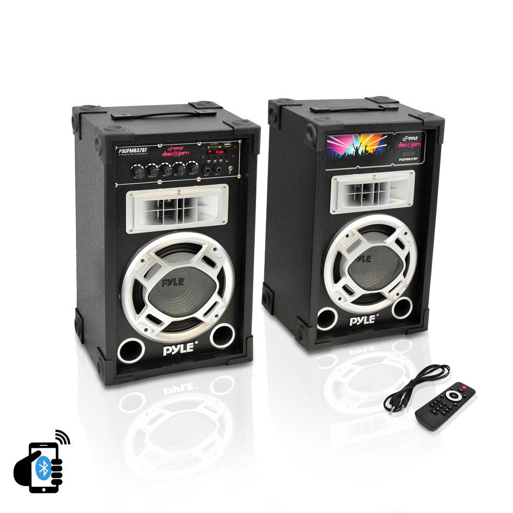 NEW Pyle PSUFM837BT 8" Bluetooth PA USB/SD/FM/AUX Dual Karaoke DJ Speaker System