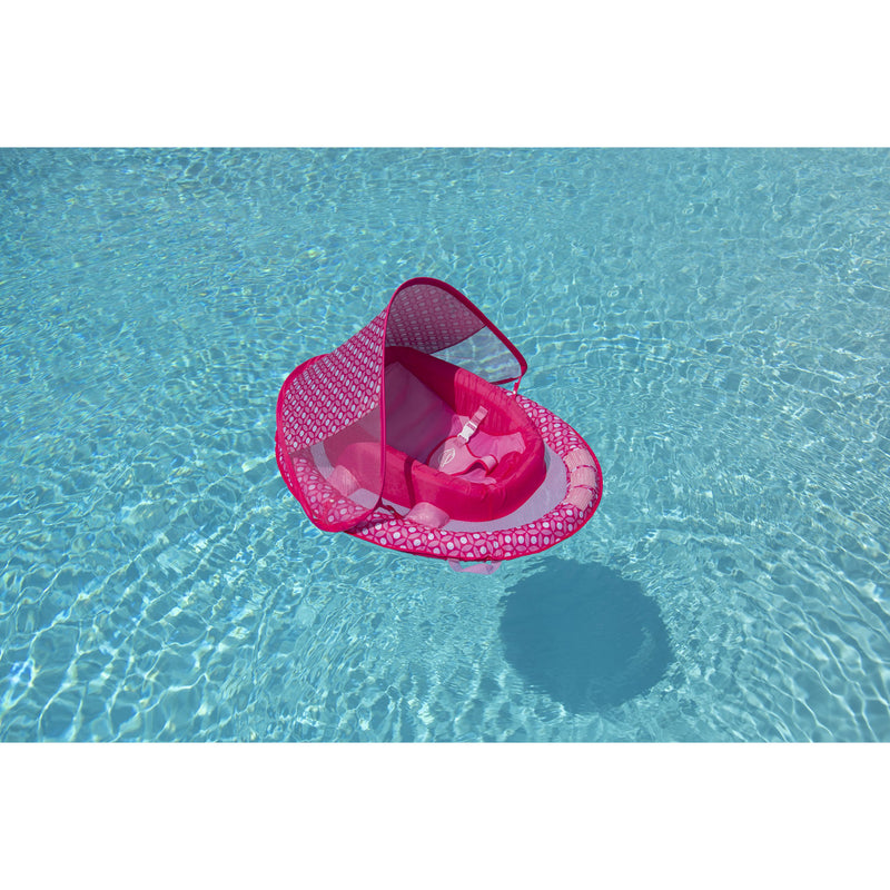 SwimWays Baby Inflatable Swim Pool Spring Float & Canopy, Pink Flower (2 Pack)