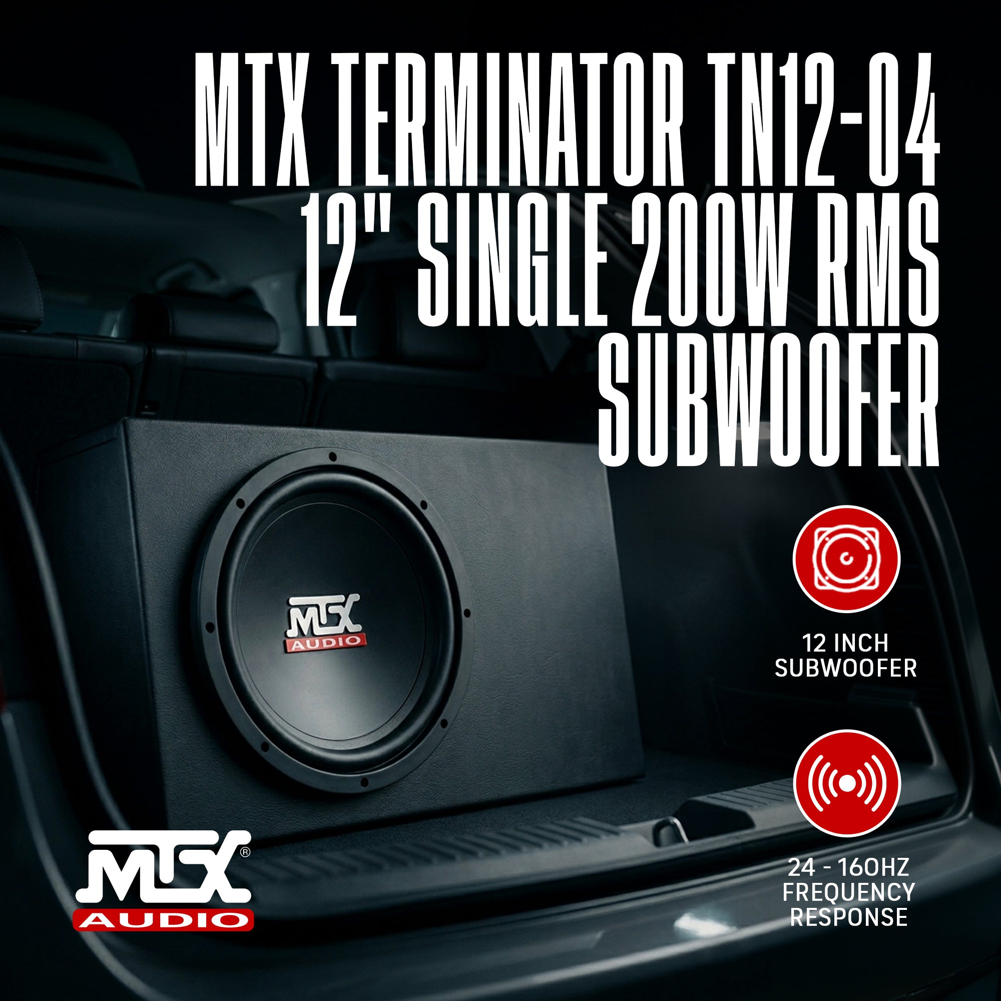 MTX TN12-04 12" 400 Watt Sub Woofer Car Audio Power Bass Subwoofer TN1204