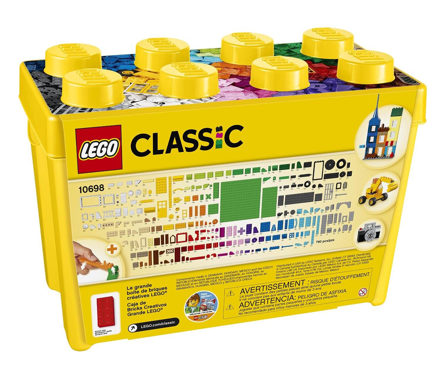 LEGO Classic Large Creative Bricks Kids 790 Piece Building Box Set | 10698