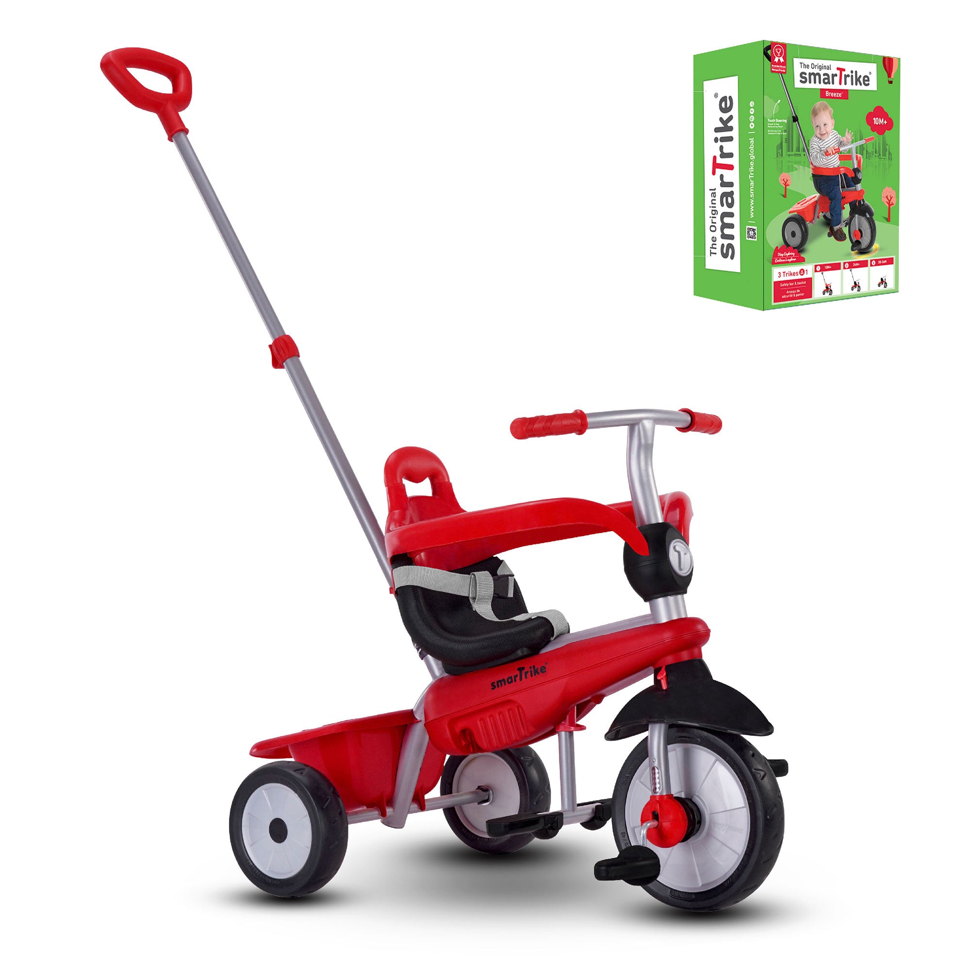 smarTrike Breeze 3 in 1 Baby Toddler Tricycle for 15 to 36 Months, Red (2 Pack)