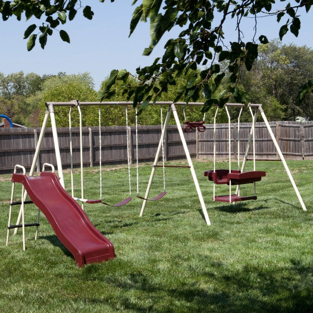 Flexible Flyer Play Park Swing Set w/ Slide, Swings, Air-Glider, & Lawn Swing