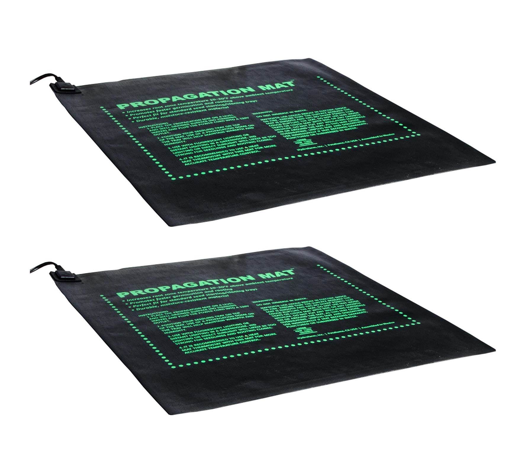 (2) Hydroponic 19008 45W Seed Start Seedling Propagation Heat Mats | 20 x 20.75"