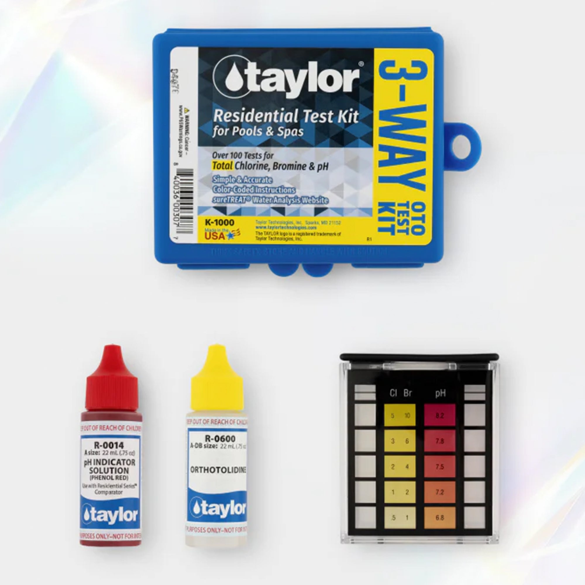 Taylor K-1000 Basic Residential OT DPD Swimming Pool & Spa Test Kit 3-Way K1000 - VMInnovations