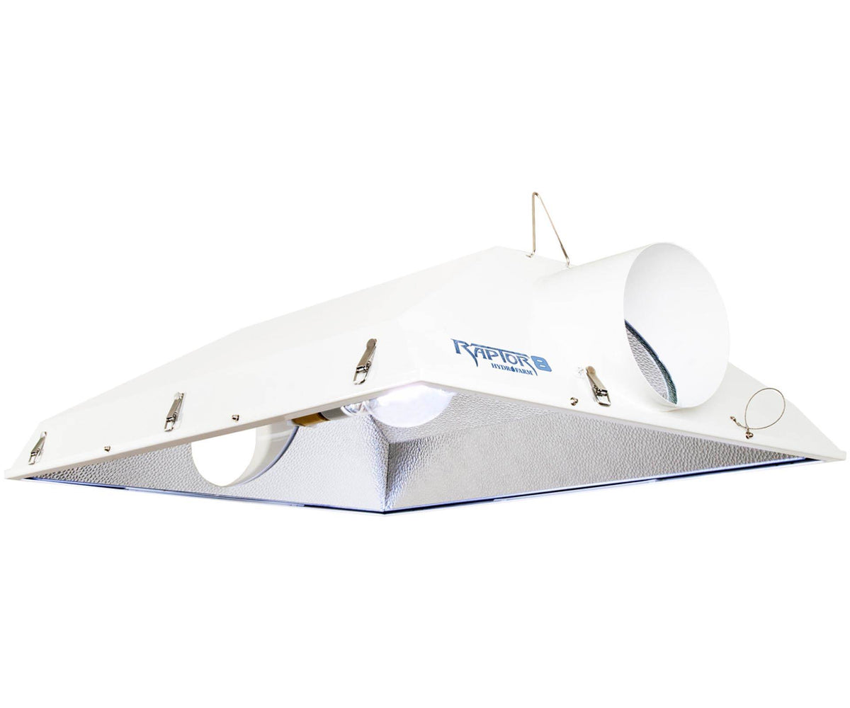 (2) Hydrofarm Raptor 8" Air Cooled Grow Light Fixture Reflector Hoods | RP8AC