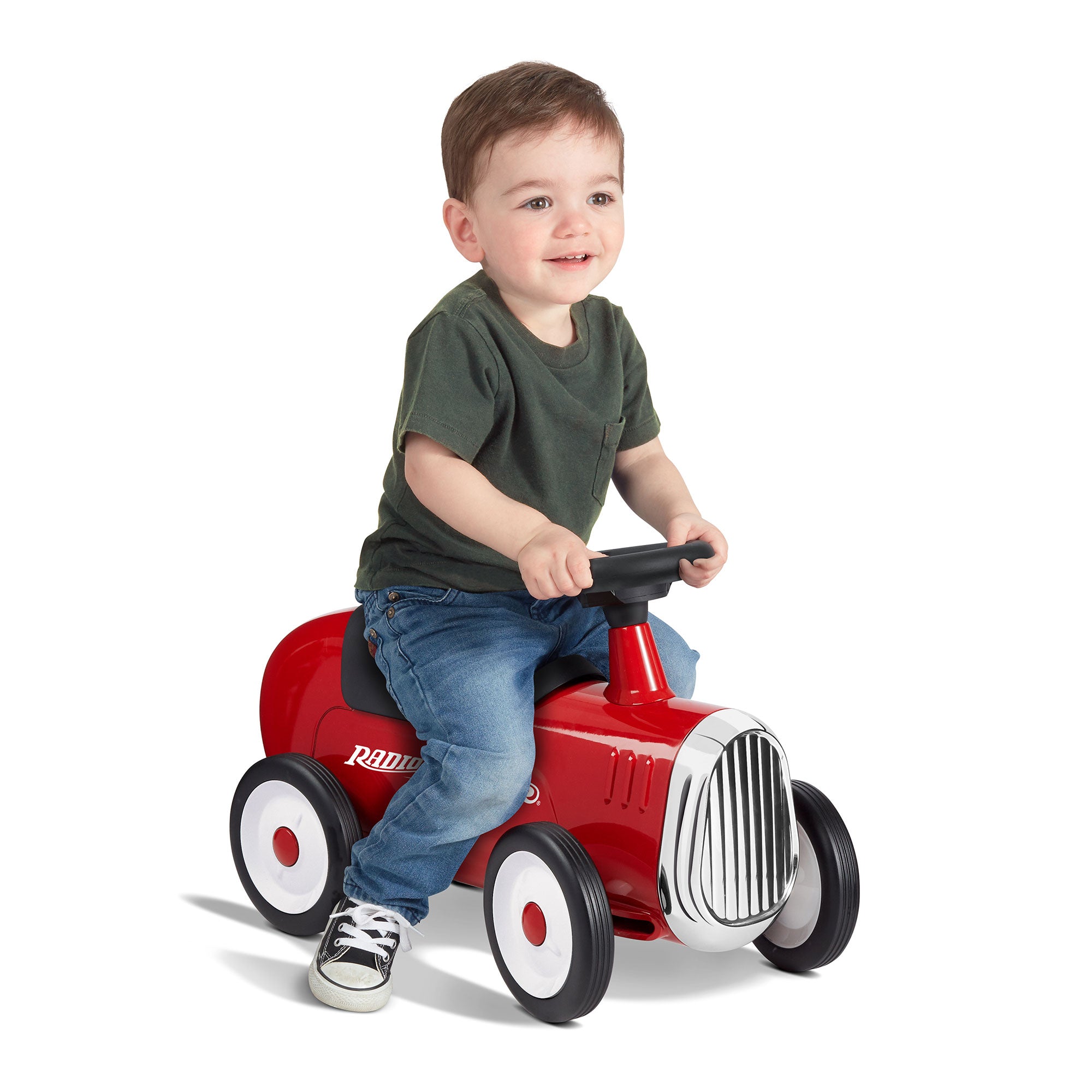 Radio Flyer Classic Steel Body Kids Little Red Roadster w/ Fun Sound Horn (Used) - VMInnovations