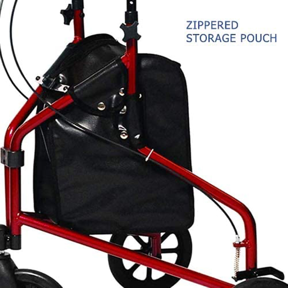 Lumex 3 Wheel Cruiser Lightweight Adjustable Rollator, Metallic Burgundy (Used) - VMInnovations