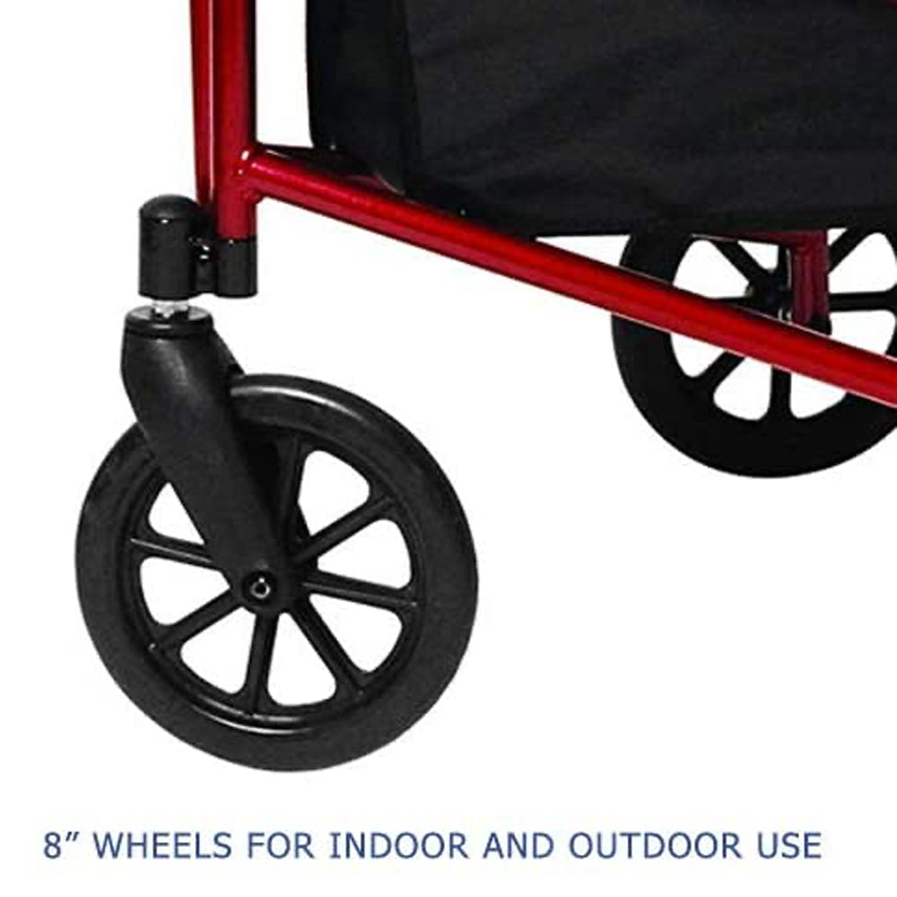 Lumex 3 Wheel Cruiser Lightweight Adjustable Rollator, Metallic Burgundy (Used) - VMInnovations