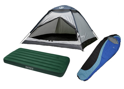 Tahoe Gear Willow Dome Tent w/ Sleeping Bag & Air Mattress Camping Starter Pack