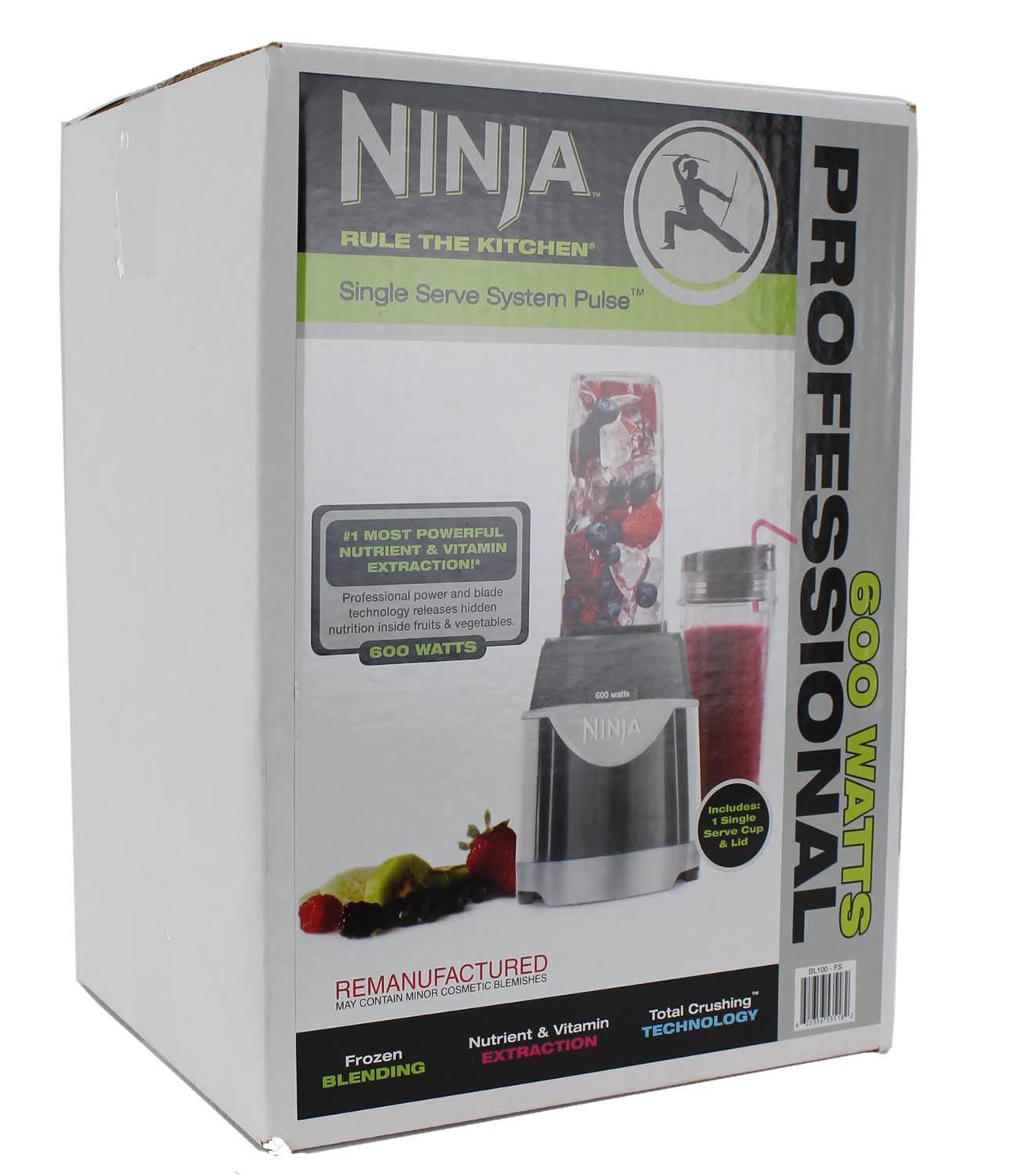 Ninja Pro Single Serve System Pulse Blender (BL100) Smoothie Mixer (Open Box)
