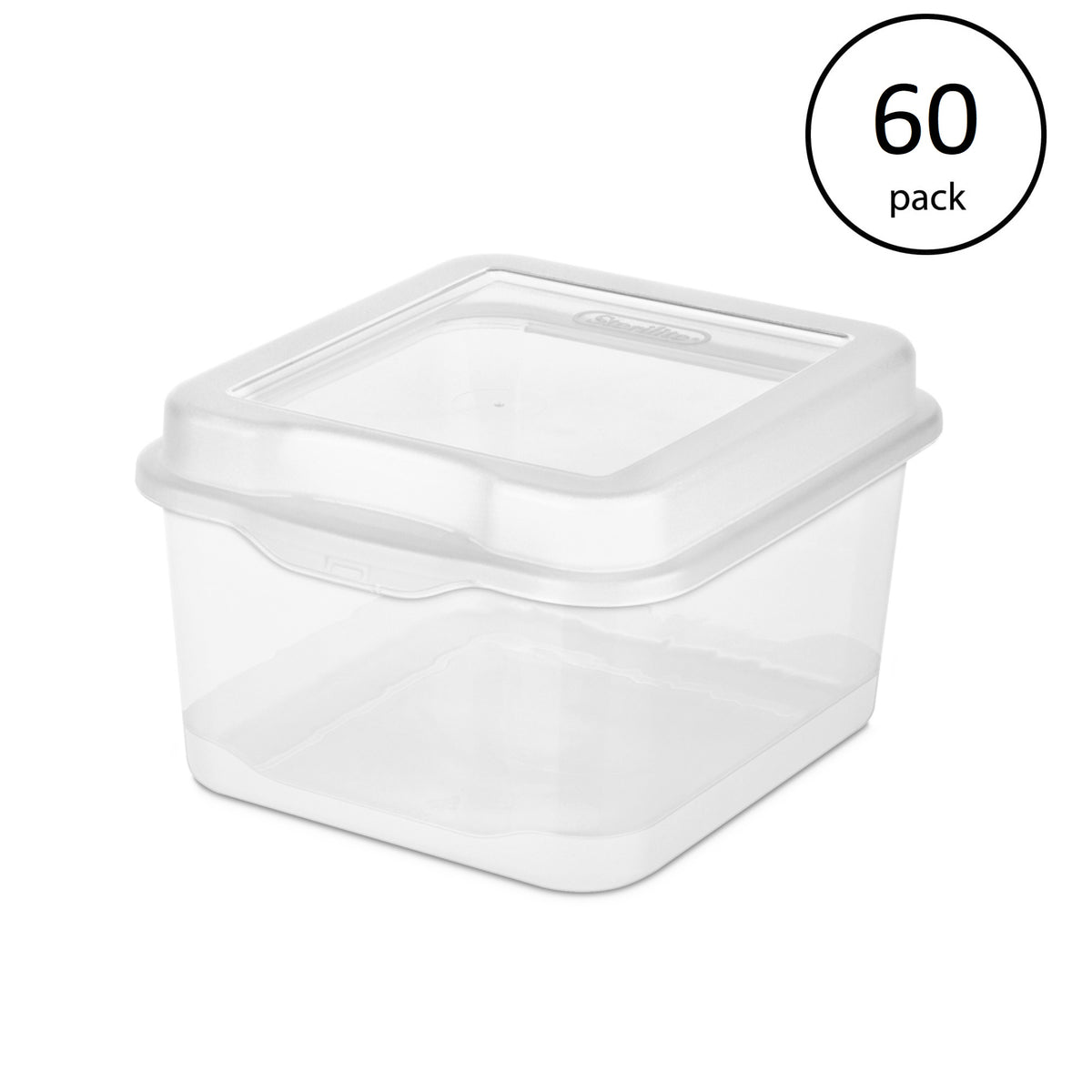 Sterilite Plastic FlipTop Latching Storage Box Container Clear (60 Pack)