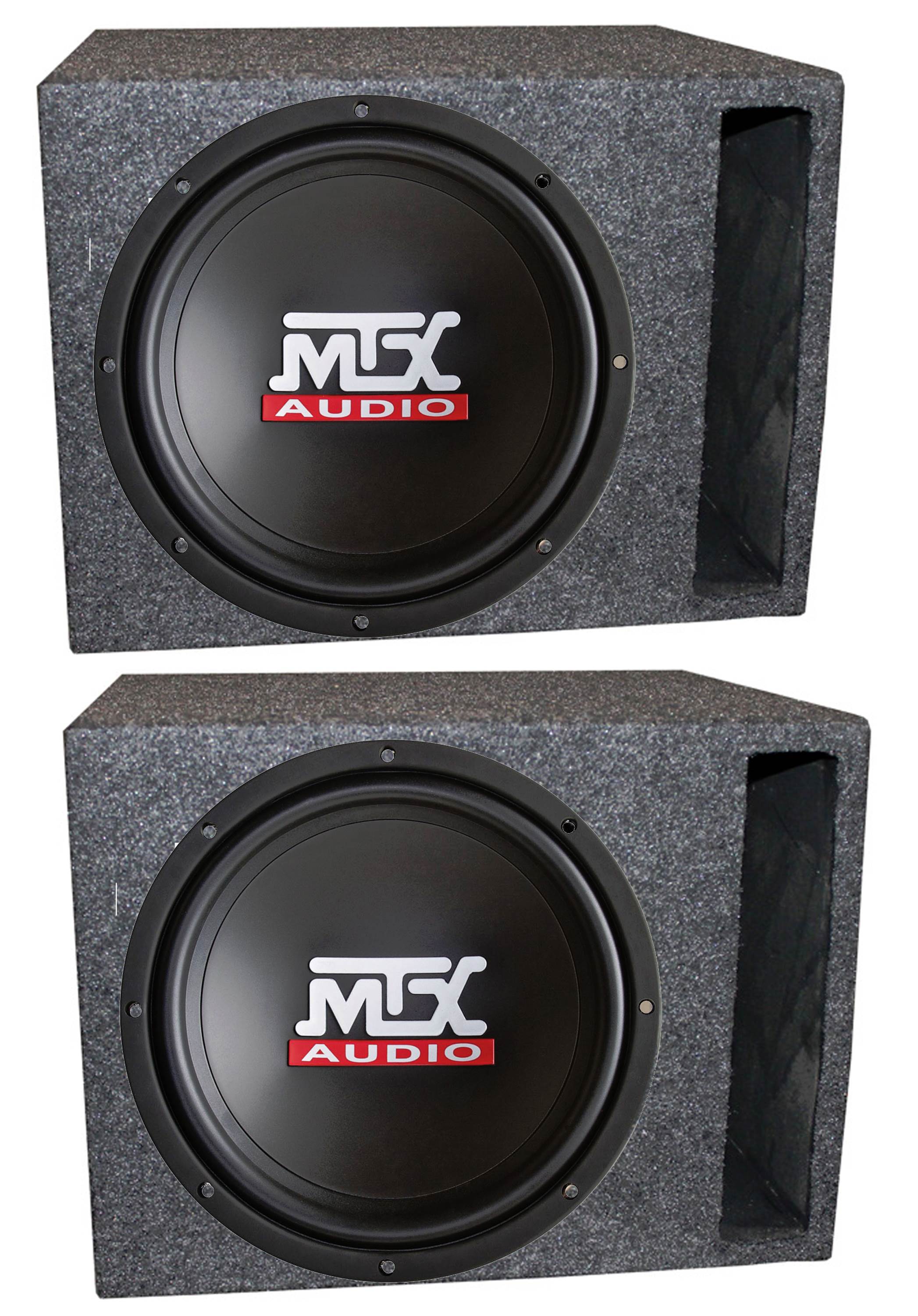 2) MTX TN12-02 12" 400 Watt Car Audio Subwoofers + Vented Ported Box Enclosures