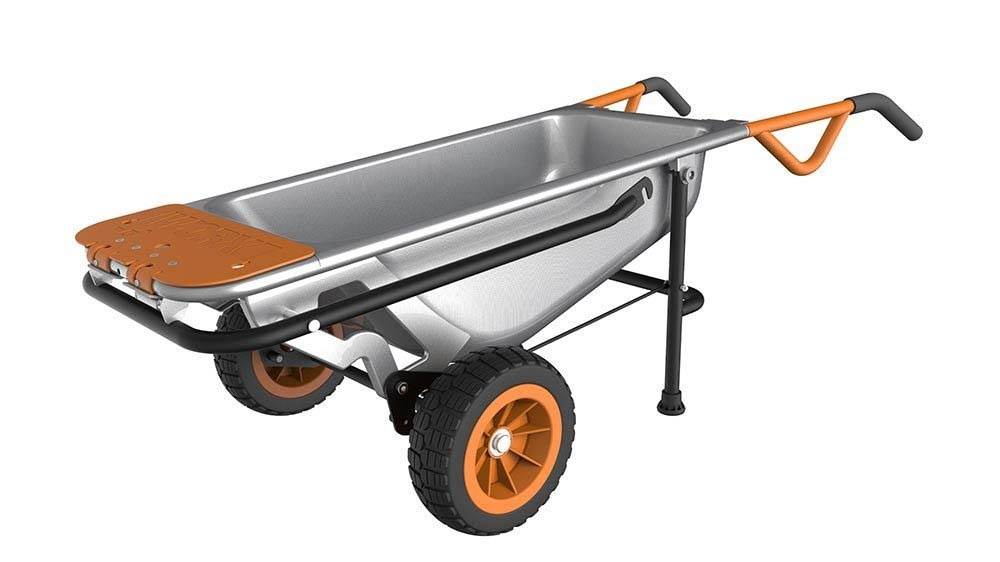 WORX WG050 Aerocart 8-In-1 Wheelbarrow Dolly Cart Garden Carrier - Missing Wheel