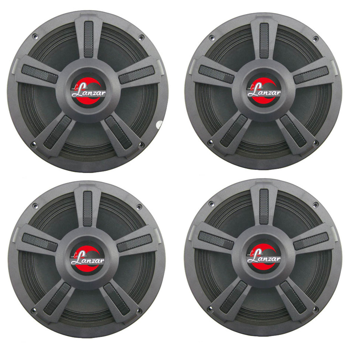 4) New Lanzar OPTI8MI 8" 800 Watt 4-Ohm High Power Mid Bass Car Audio Speakers