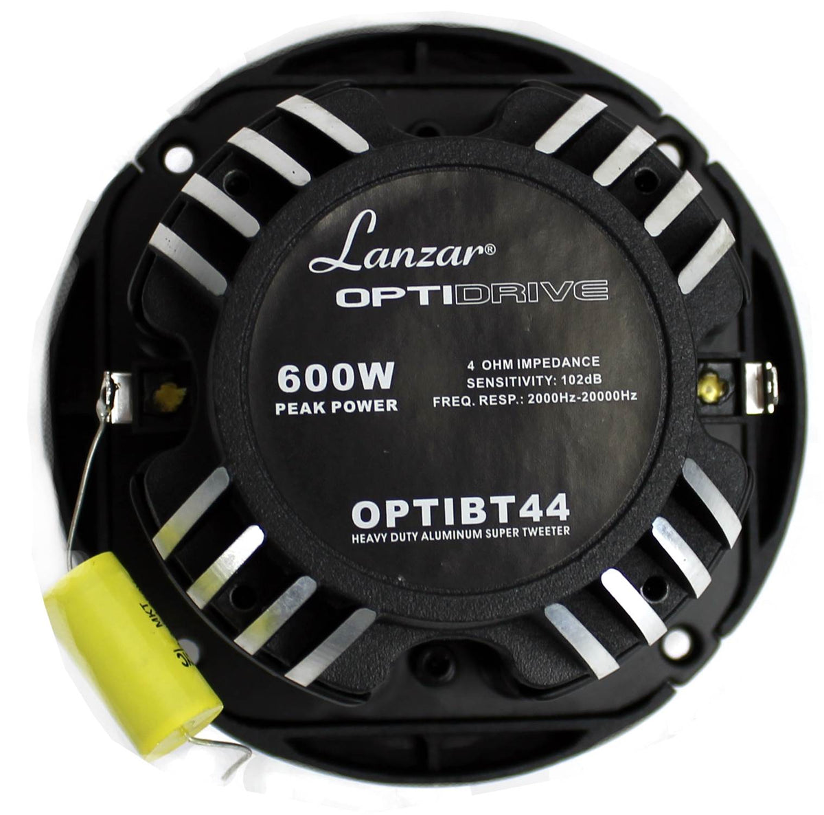Lanzar OPTI8MI 8" 800 Watt 4-Ohm Mid Bass Car Speaker + OPTIBT44 Super Tweeter