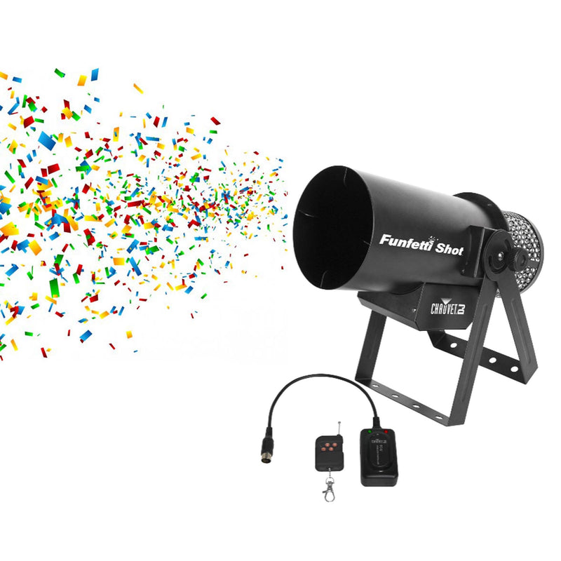 CHAUVET DJ Funfetti Shot Professional Special Event Confetti Launcher and Remote