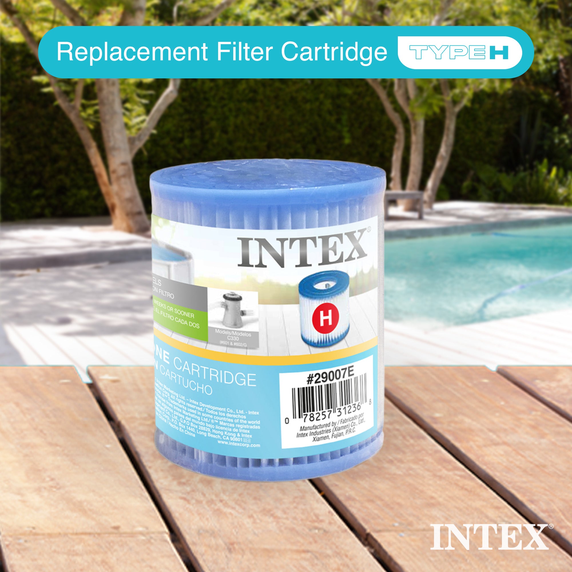 Intex Swimming Pool Easy Set Filter Cartridge Replacement Type H (12 Pack)