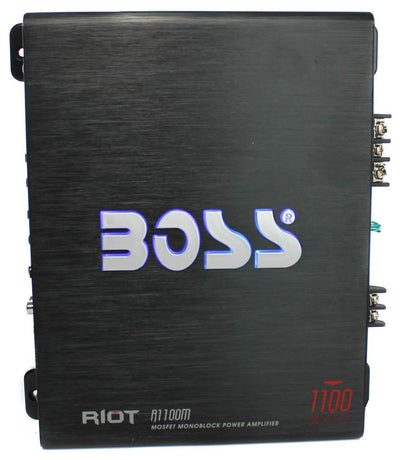 BOSS AUDIO Riot R1100M Mono Car Amp Amplifier plus Sub Bass Remote + Wiring Kit