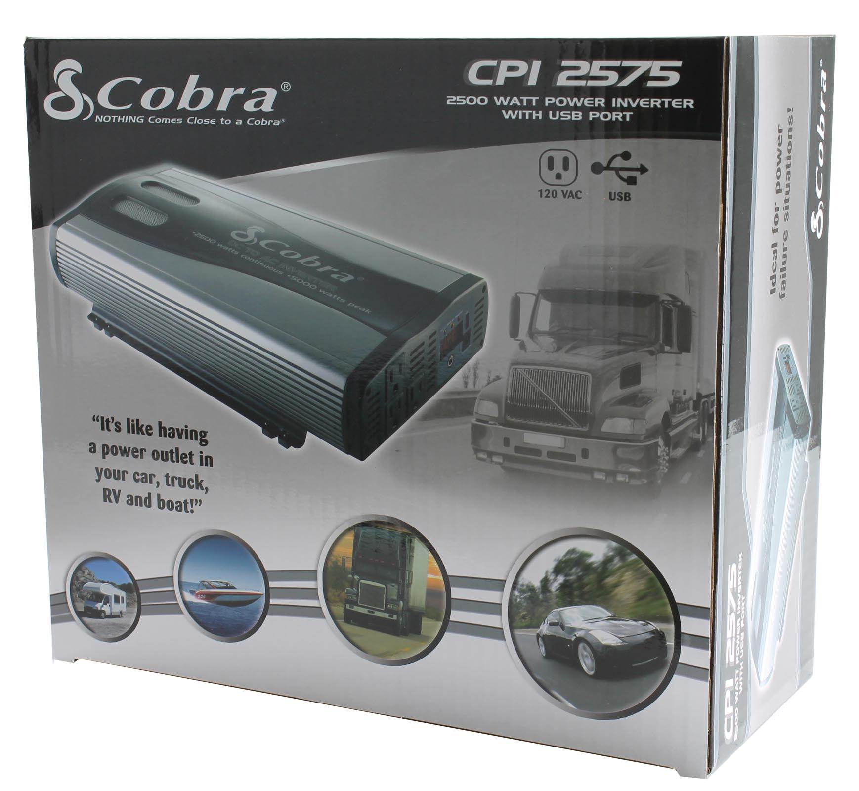 COBRA 2500 - 5000 Watt Power Inverter Car 12V DC to 120V (Open Box)