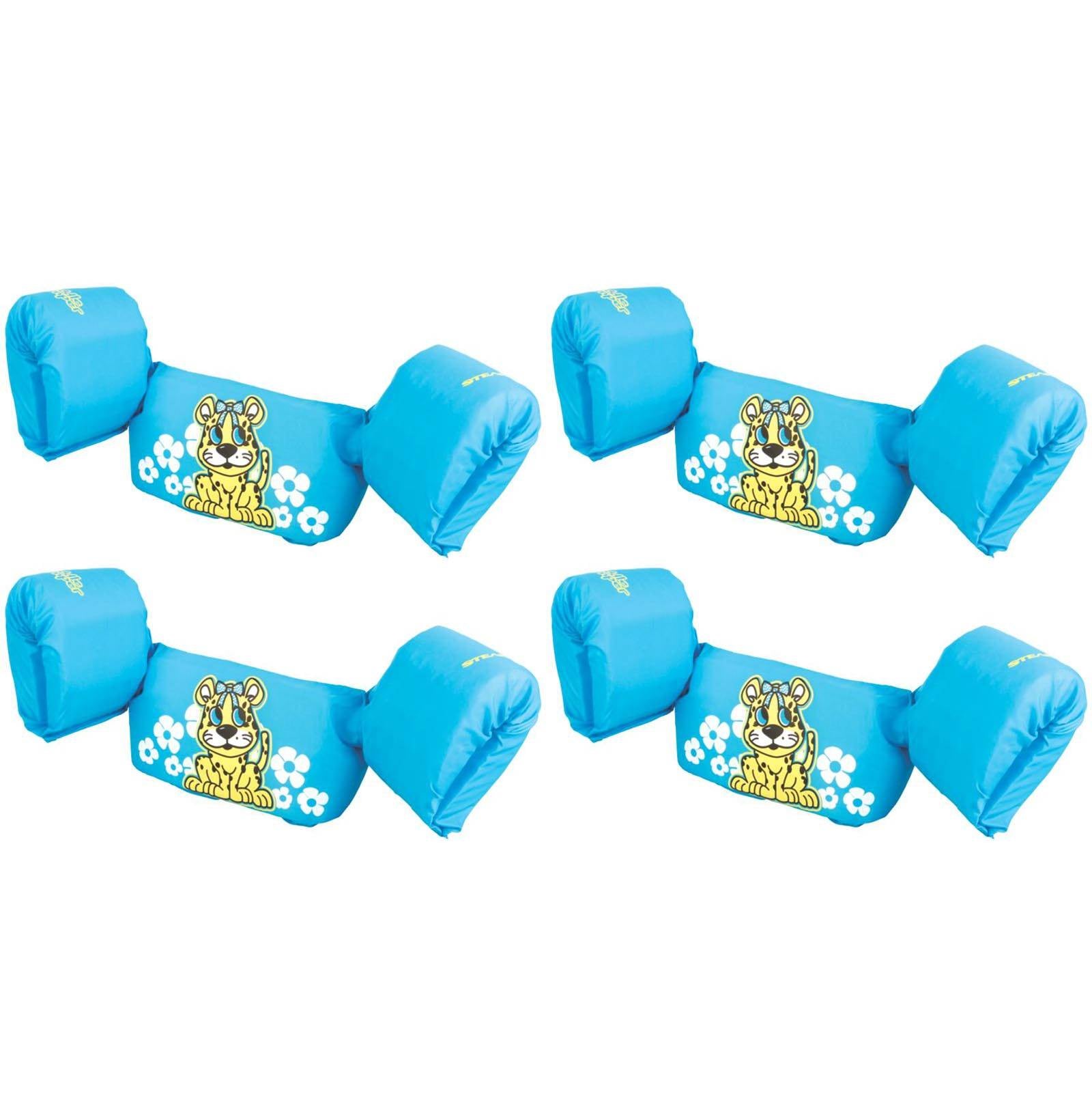 (4) COLEMAN Stearns Kids Puddle Jumper Swimming Life Jacket Vests | Blue Cheetah
