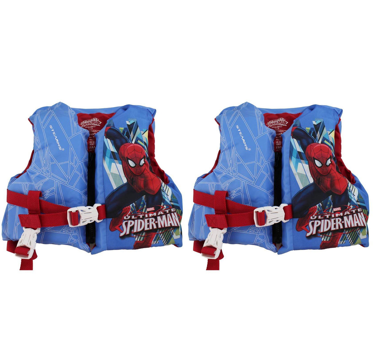 Coleman Stearns Spiderman Infant Pool Lake Life Jacket w/ Rescue Handle (2 Pack)