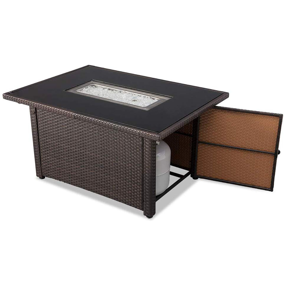 Endless Summer 44x32 in Patio Gas Fire Pit Table, Brown (Certified Refurbished)