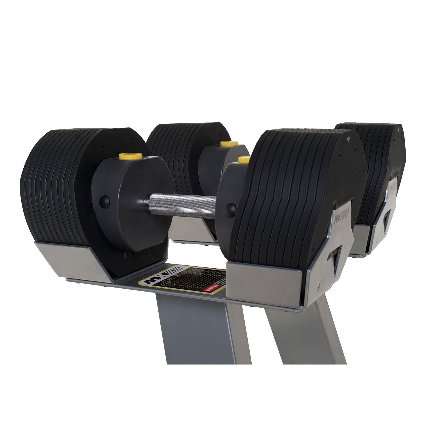 MX Select MX-55 Pro Style Adjustable Dumbbell Set w/ 10 to 55 Pound Range, Black